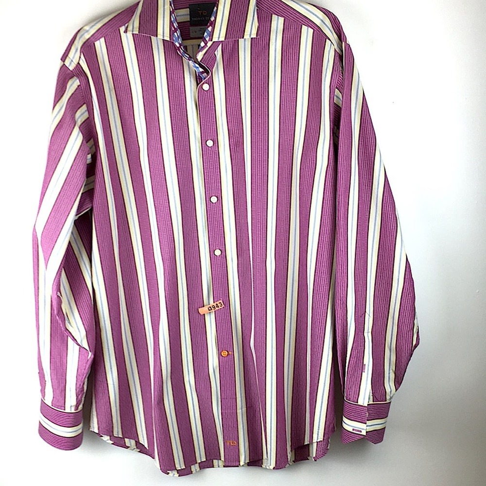 Thomas Dean man's pink dress shirt size Large